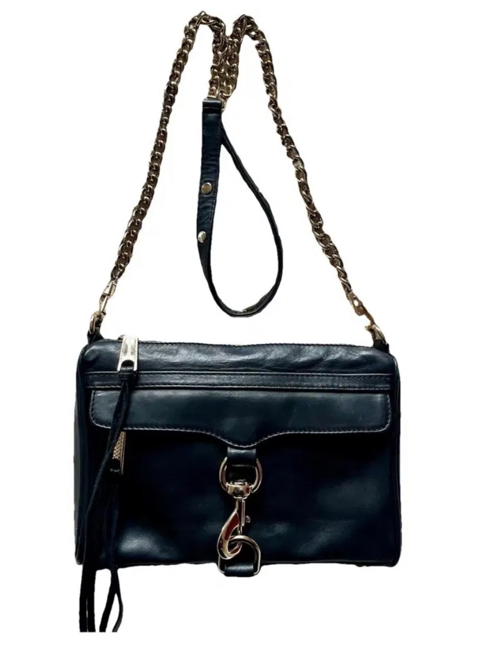 Rebecca Minkoff MAC Black Leather Chain-Strap Crossbody Bag